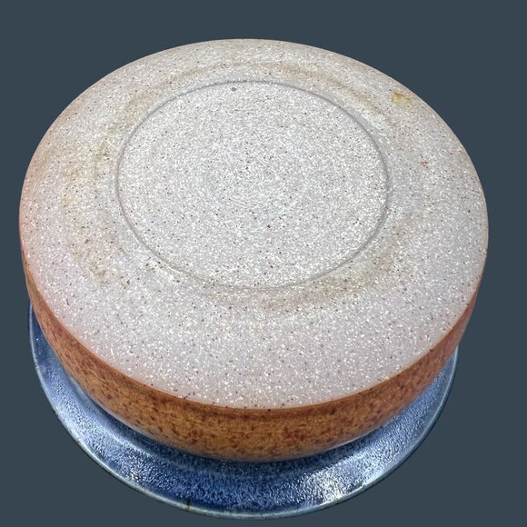 Handcrafted Lidded Stoneware Blue Orange Pottery Casserole Dish By Crystal - Picture 5 of 11